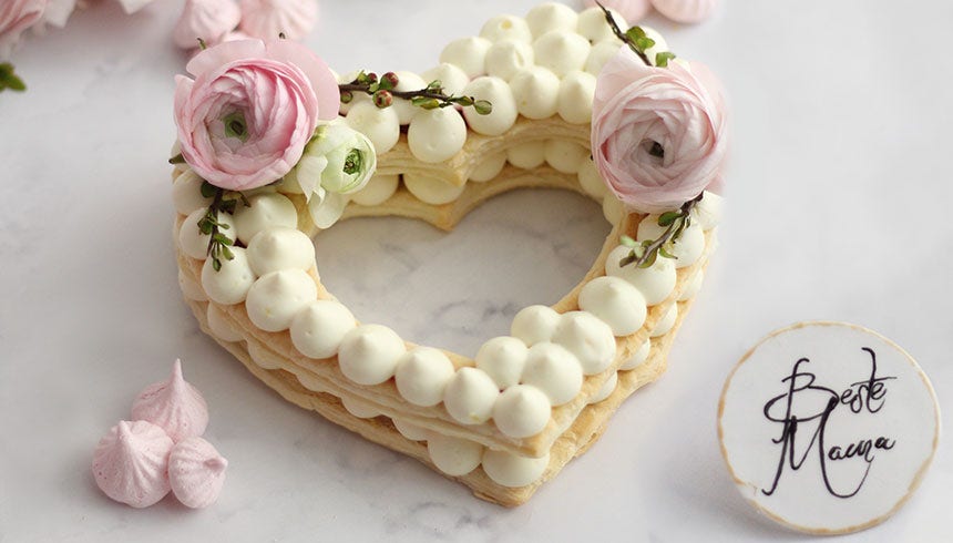 Number Cake Style Heart Cake: Oppskrift på et hjerte