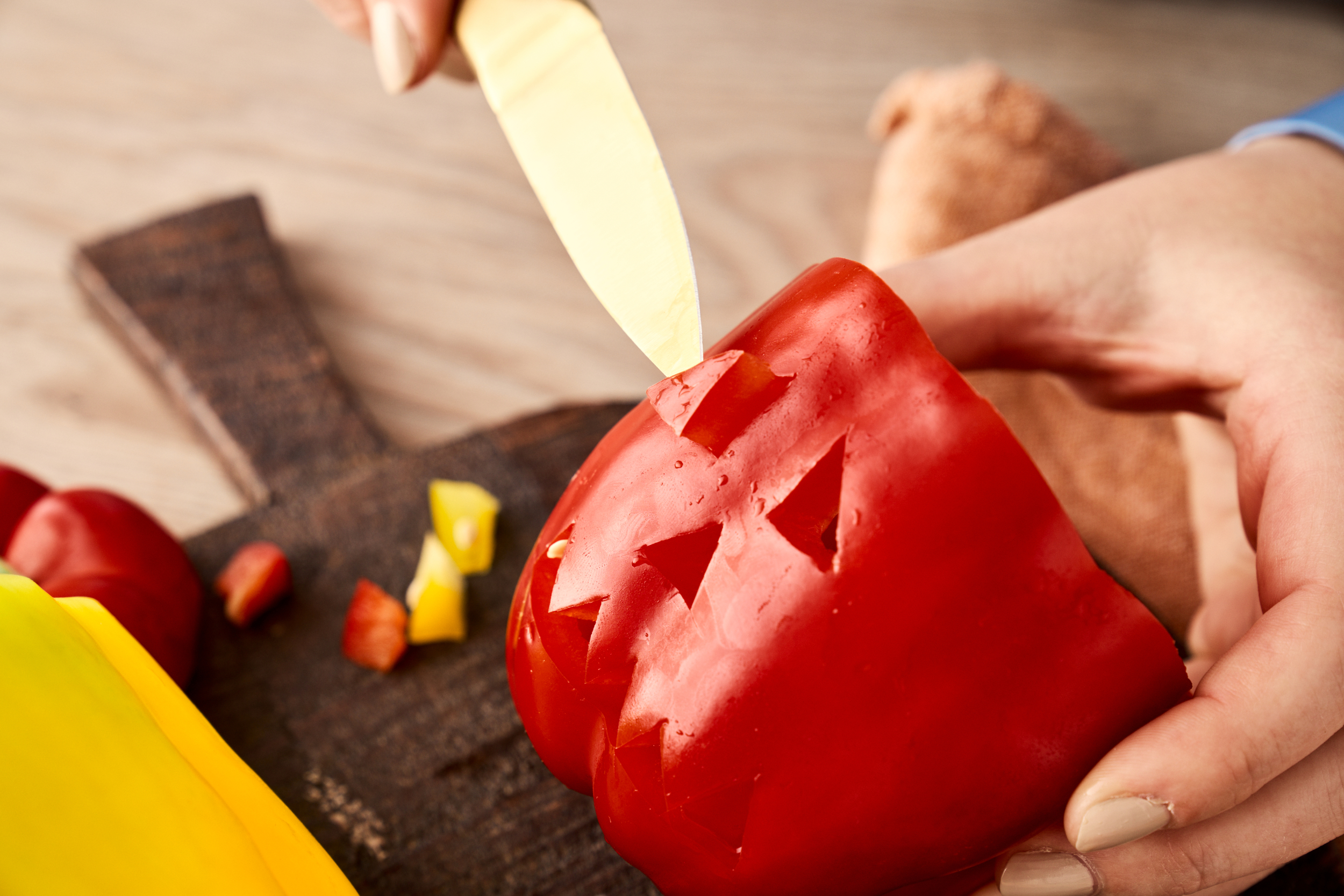Halloween Peppers: Fylte skumle paprika med kjøttdeig